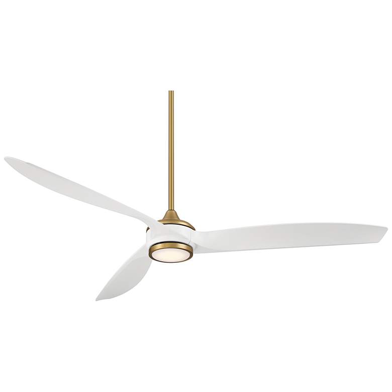 Image 2 60" Casa Vieja La Jolla Surf Soft Brass LED Ceiling Fan with Remote