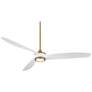 3_60" Casa Vieja La Jolla Surf Soft Brass LED Ceiling Fan with Remote