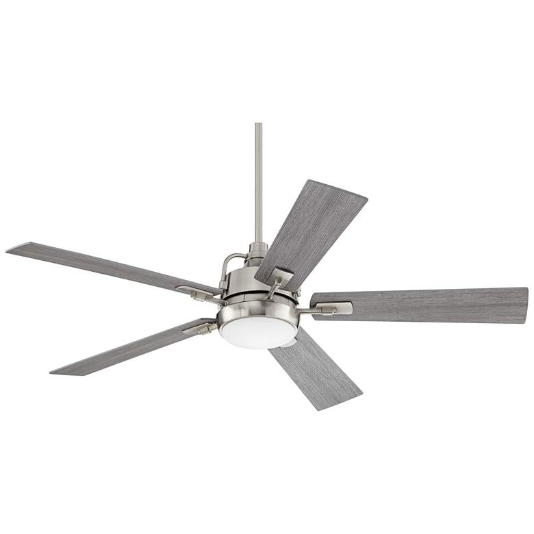 Image 2 60" Casa Vieja Lemans Brushed Nickel LED Ceiling Fan with Remote