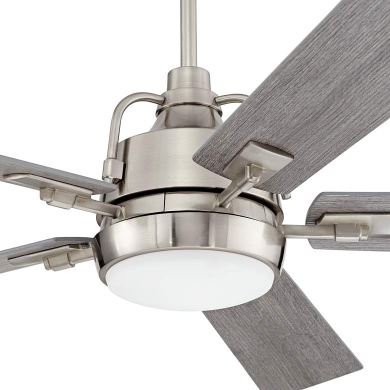Image 3 60" Casa Vieja Lemans Brushed Nickel LED Ceiling Fan with Remote more views