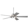 60" Casa Vieja Lemans Brushed Nickel LED Ceiling Fan with Remote