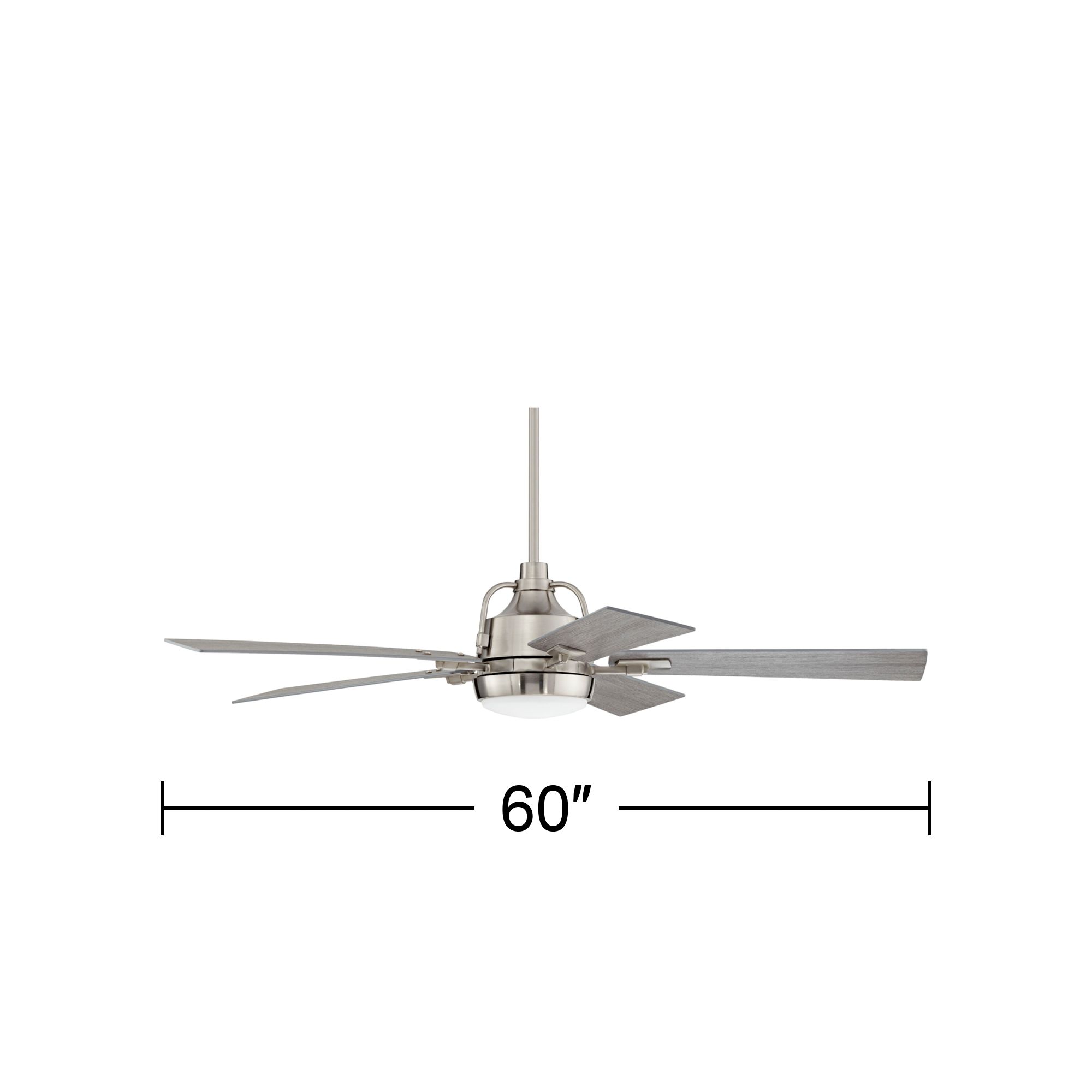 60" Casa Vieja Lemans Brushed Nickel LED Ceiling Fan with Remote