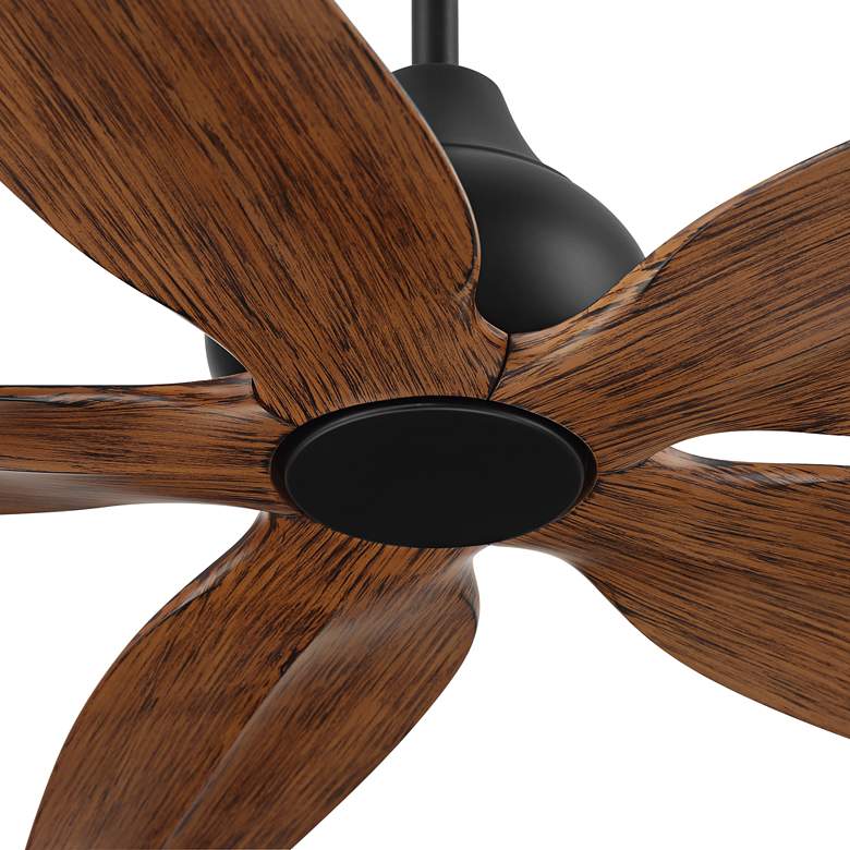 Image 5 60" Casa Vieja Lotus Bay Black and Walnut Damp Remote LED Ceiling Fan more views
