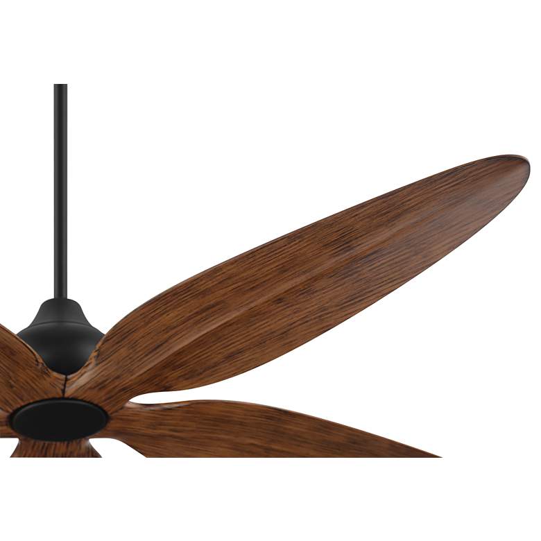 Image 6 60" Casa Vieja Lotus Bay Black and Walnut Damp Remote LED Ceiling Fan more views