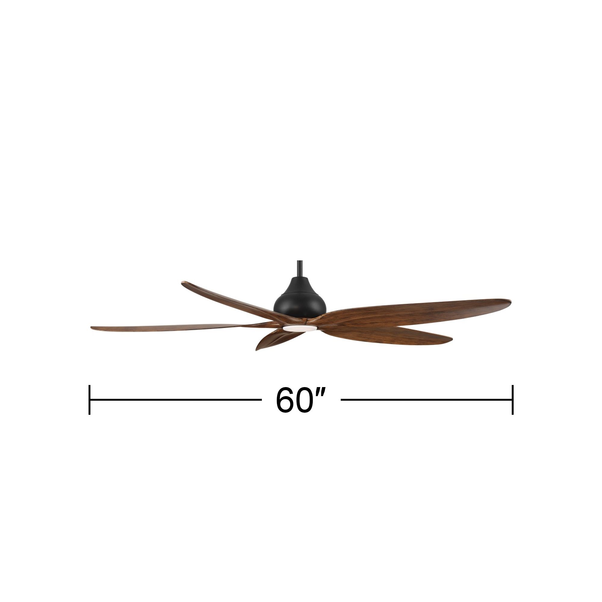 Watch A Video About the Casa Vieja Lotus Bay Black and Walnut Damp Remote LED Ceiling Fan