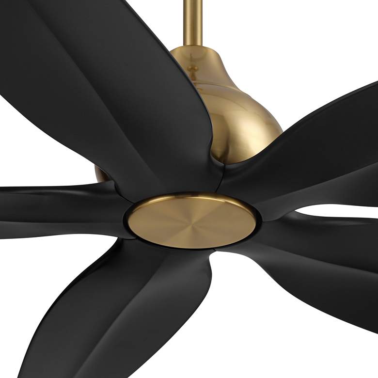 Image 4 60" Casa Vieja Lotus Bay Brass and Black Damp Remote LED Ceiling Fan more views