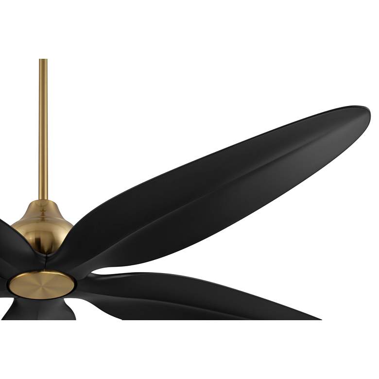 Image 5 60" Casa Vieja Lotus Bay Brass and Black Damp Remote LED Ceiling Fan more views