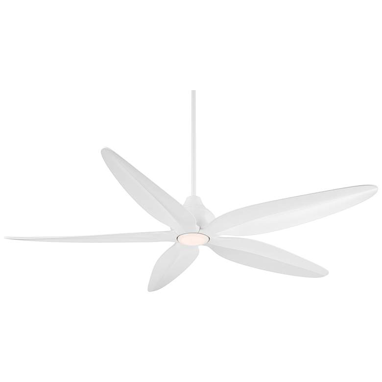 Image 2 60" Casa Vieja Lotus Bay Matte White Damp LED Ceiling Fan with Remote