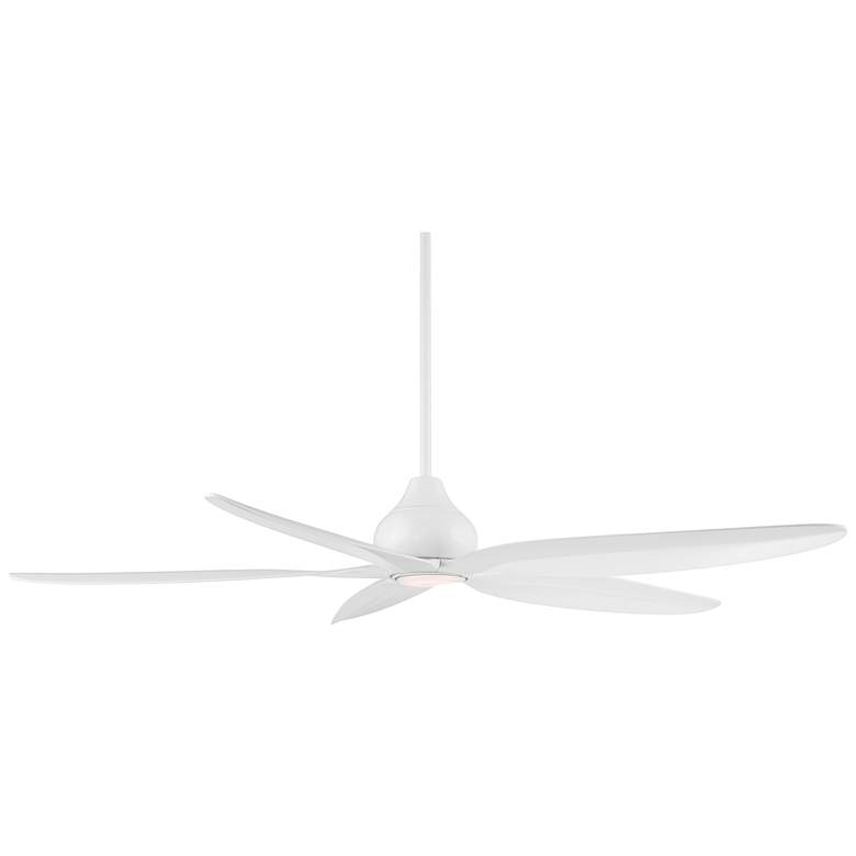 Image 6 60" Casa Vieja Lotus Bay Matte White Damp LED Ceiling Fan with Remote more views
