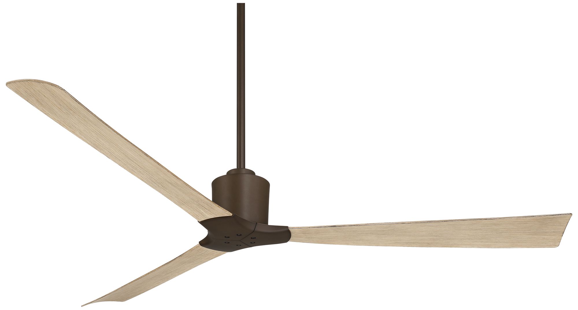 Image 2 60" Casa Vieja Lume Bronze and White Oak Damp Ceiling Fan with Remote