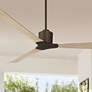2_60" Casa Vieja Lume Bronze and White Oak Damp Ceiling Fan with Remote