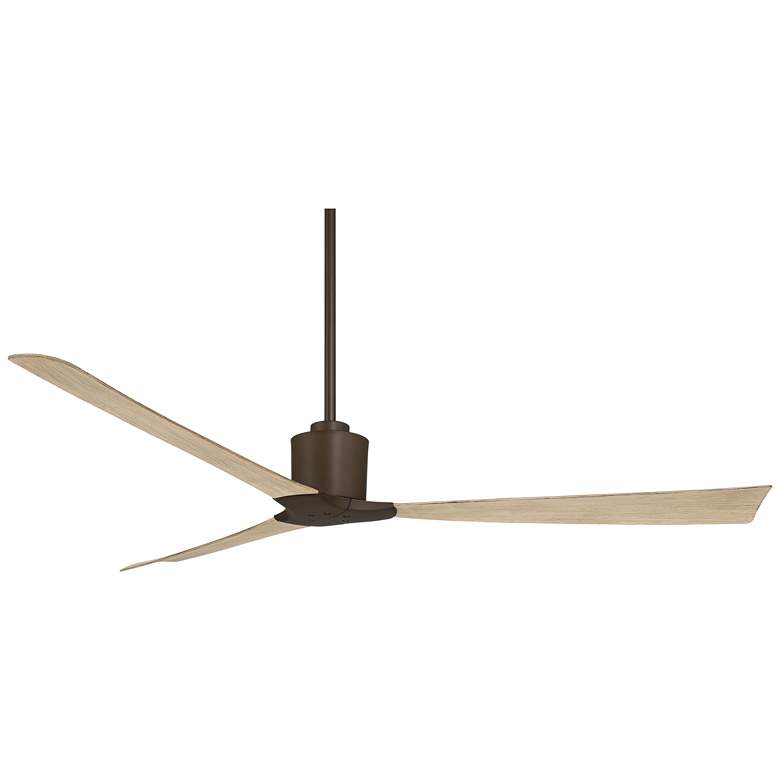 Image 6 60" Casa Vieja Lume Bronze and White Oak Damp Ceiling Fan with Remote more views