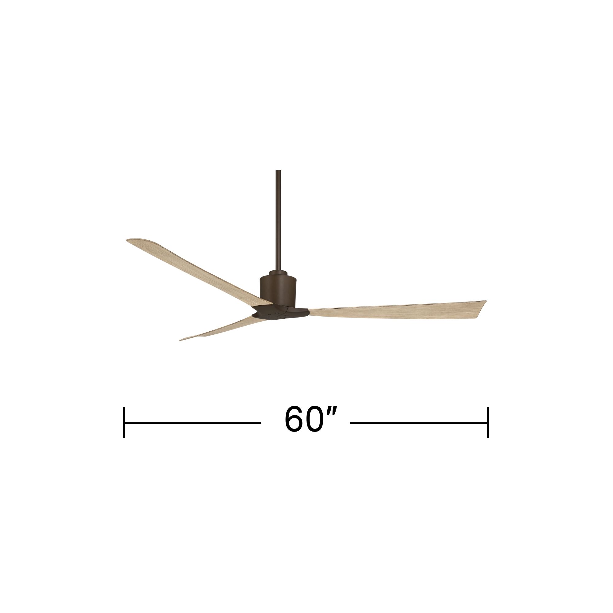 Watch A Video About the Casa Vieja Lume Bronze and White Oak Damp Ceiling Fan with Remote