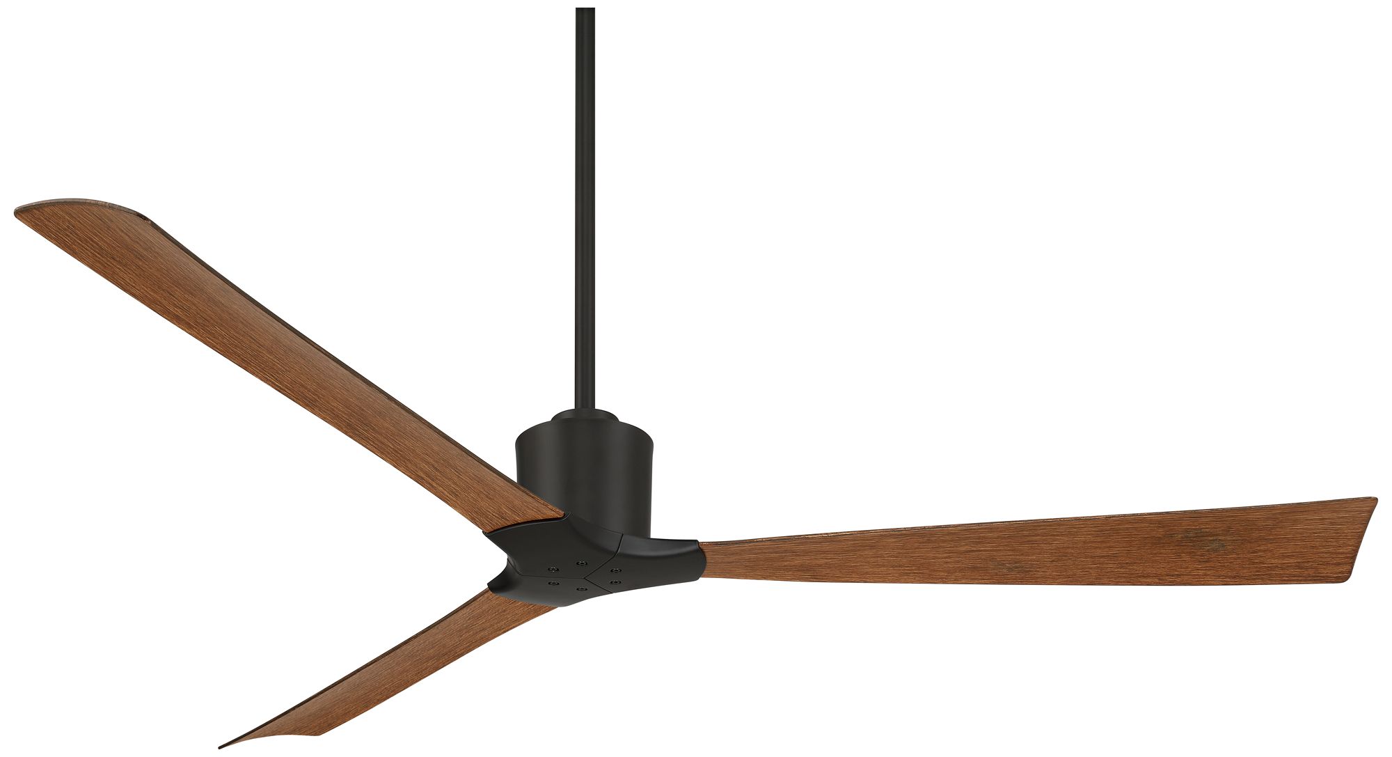 Image 2 60" Casa Vieja Lume Matte Black and Koa Damp Ceiling Fan with Remote