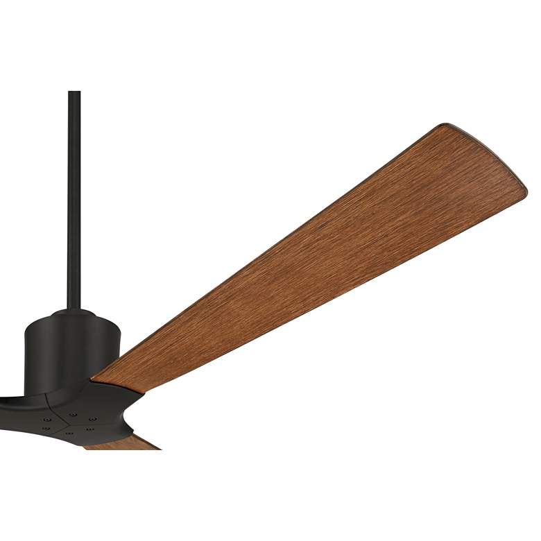 Image 4 60" Casa Vieja Lume Matte Black and Koa Damp Ceiling Fan with Remote more views