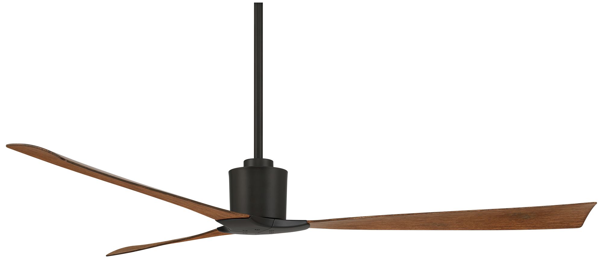 Image 6 60" Casa Vieja Lume Matte Black and Koa Damp Ceiling Fan with Remote more views
