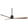 7_60" Casa Vieja Lume Matte Black and Koa Damp Ceiling Fan with Remote more views