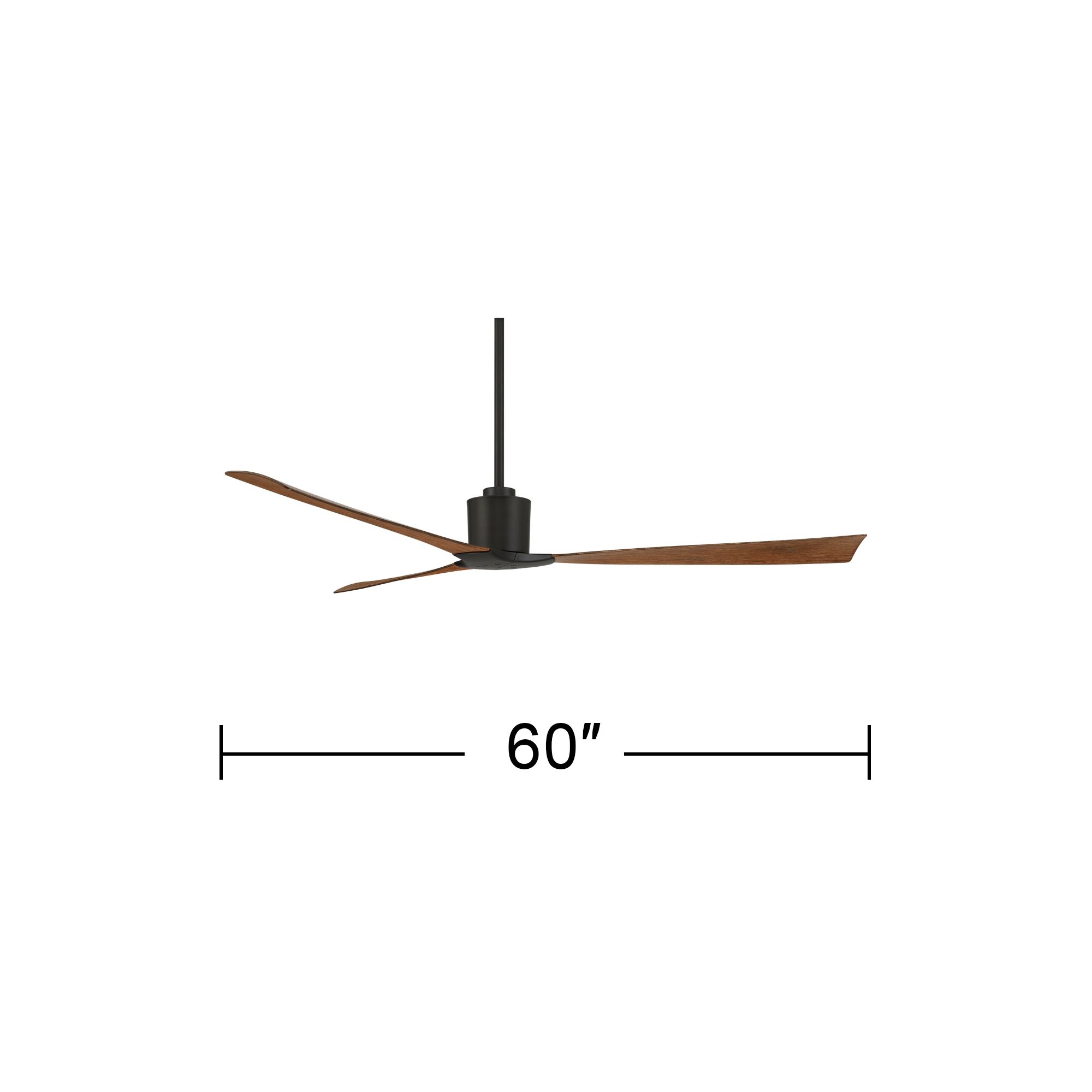 Watch A Video About the Casa Vieja Lume Matte Black and Koa Damp Ceiling Fan with Remote