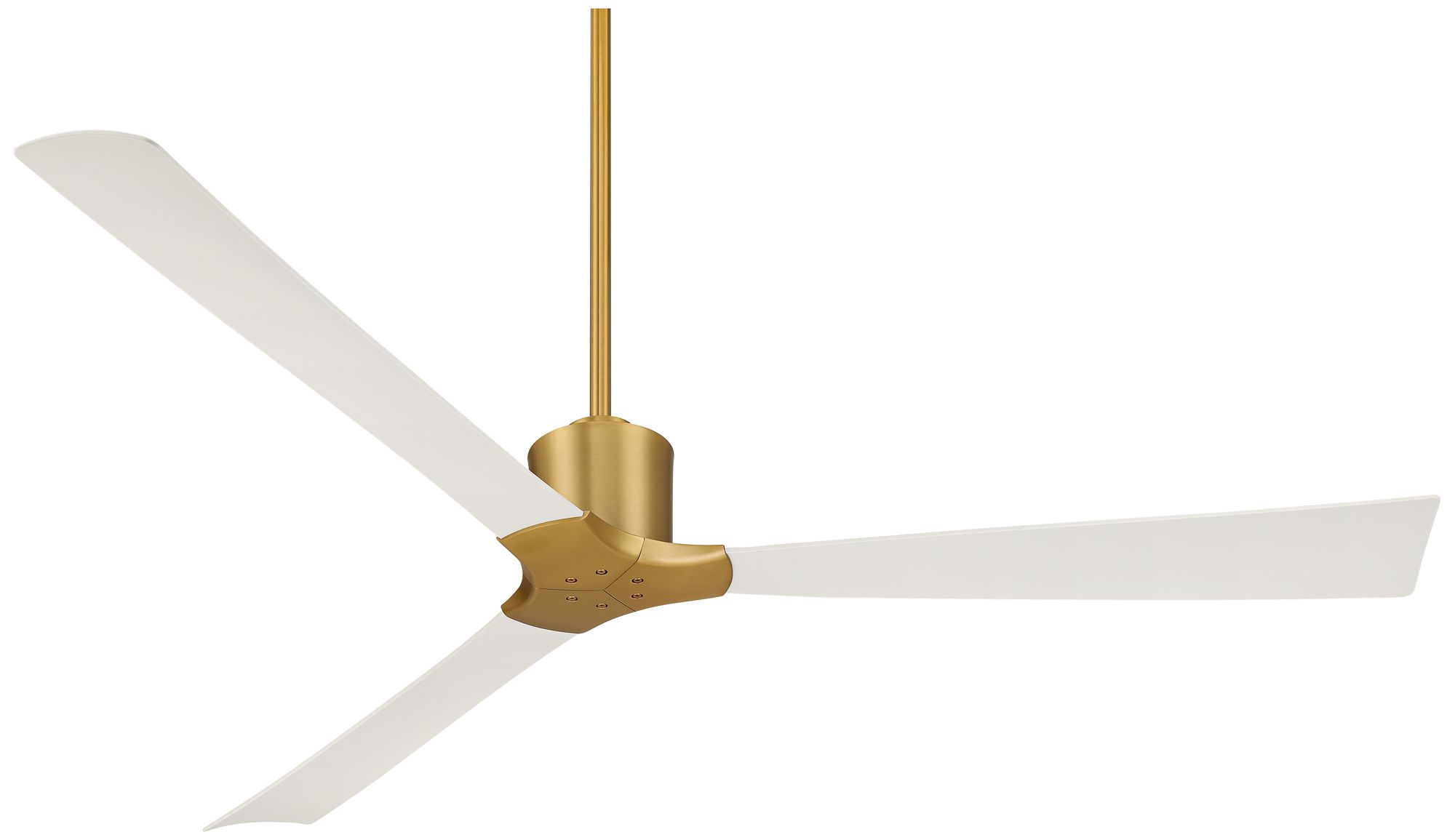 Watch A Video About the Casa Vieja Lume Soft Brass and White Damp Ceiling Fan with Remote