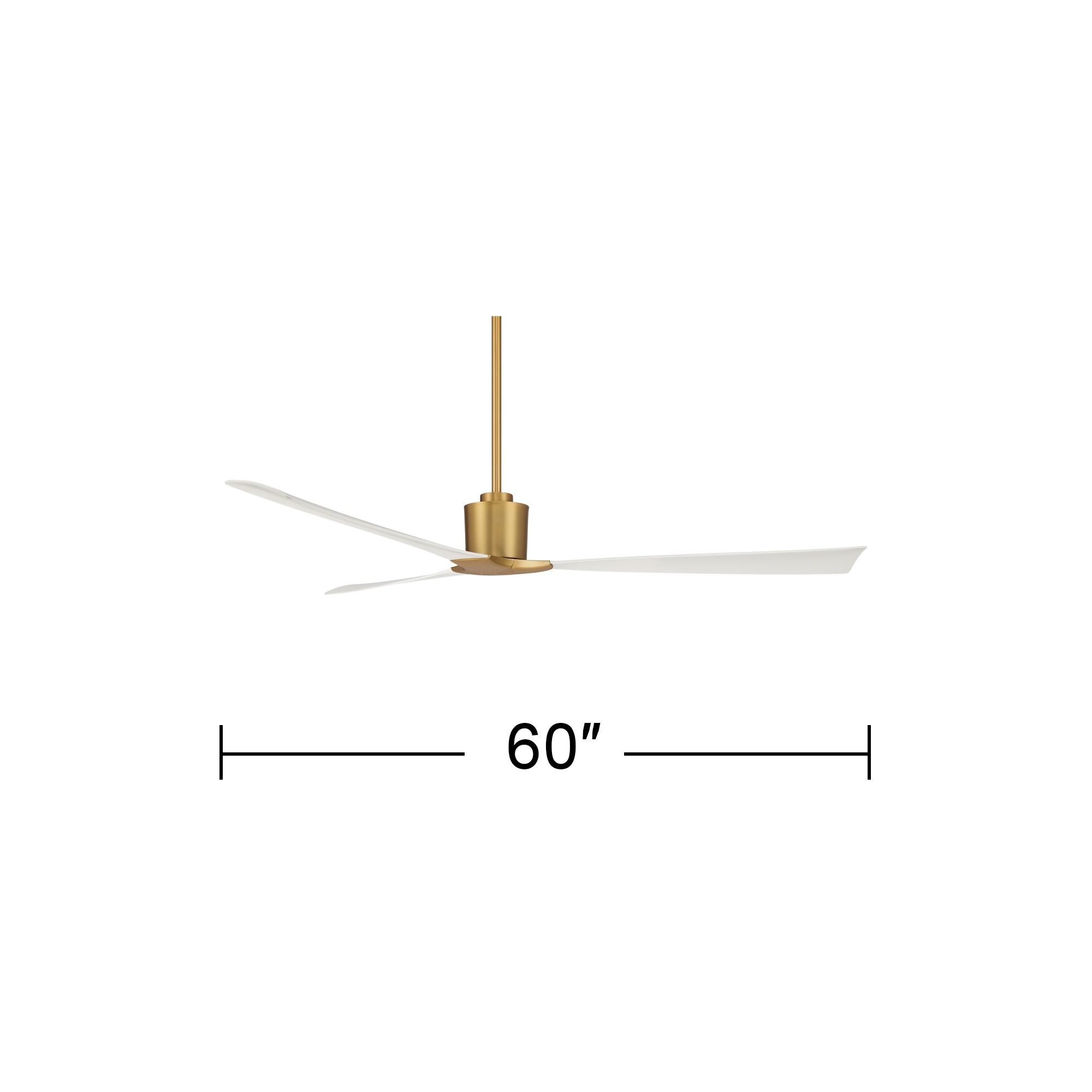 Watch A Video About the Casa Vieja Lume Soft Brass and White Damp Ceiling Fan with Remote