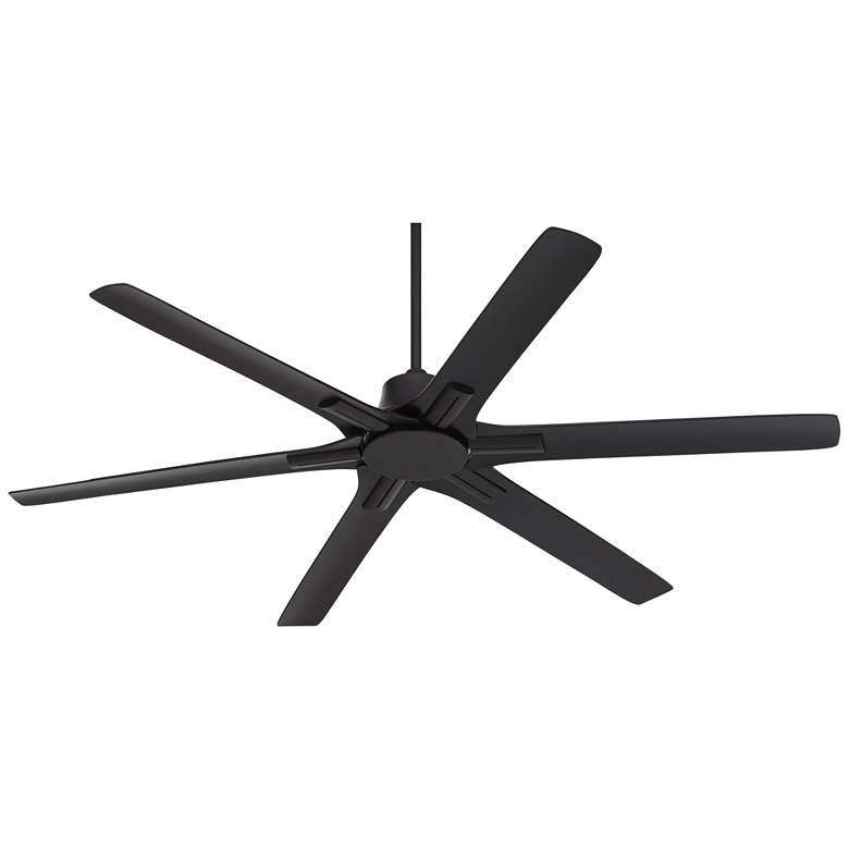 Image 5 60" Casa Vieja Matte Black Damp Rated Ceiling Fan with Remote more views