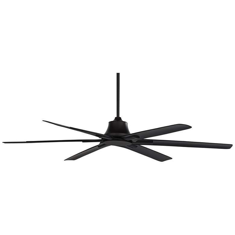Image 6 60" Casa Vieja Matte Black Damp Rated Ceiling Fan with Remote more views