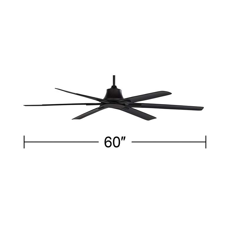 Image 7 60" Casa Vieja Matte Black Damp Rated Ceiling Fan with Remote more views