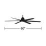 7_60" Casa Vieja Matte Black Damp Rated Ceiling Fan with Remote more views