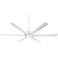 60" Casa Vieja Matte White Damp Rated Ceiling Fan with Remote