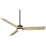 3_60" Casa Vieja Montage Matte Black LED Damp Rated Fan with Remote