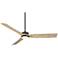 60" Casa Vieja Montage Matte Black LED Damp Rated Fan with Remote