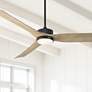 2_60" Casa Vieja Montage Matte Black LED Damp Rated Fan with Remote
