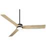 7_60" Casa Vieja Montage Matte Black LED Damp Rated Fan with Remote more views