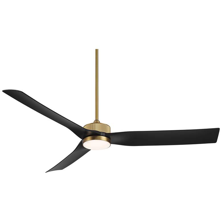 Image 2 60" Casa Vieja Montage Soft Brass LED Damp Rated Fan with Remote