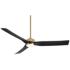 60" Casa Vieja Montage Soft Brass LED Damp Rated Fan with Remote