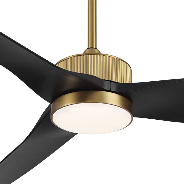 Image 3 60" Casa Vieja Montage Soft Brass LED Damp Rated Fan with Remote more views