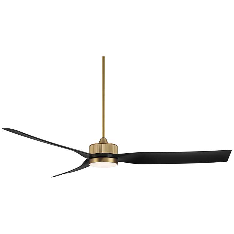Image 5 60" Casa Vieja Montage Soft Brass LED Damp Rated Fan with Remote more views
