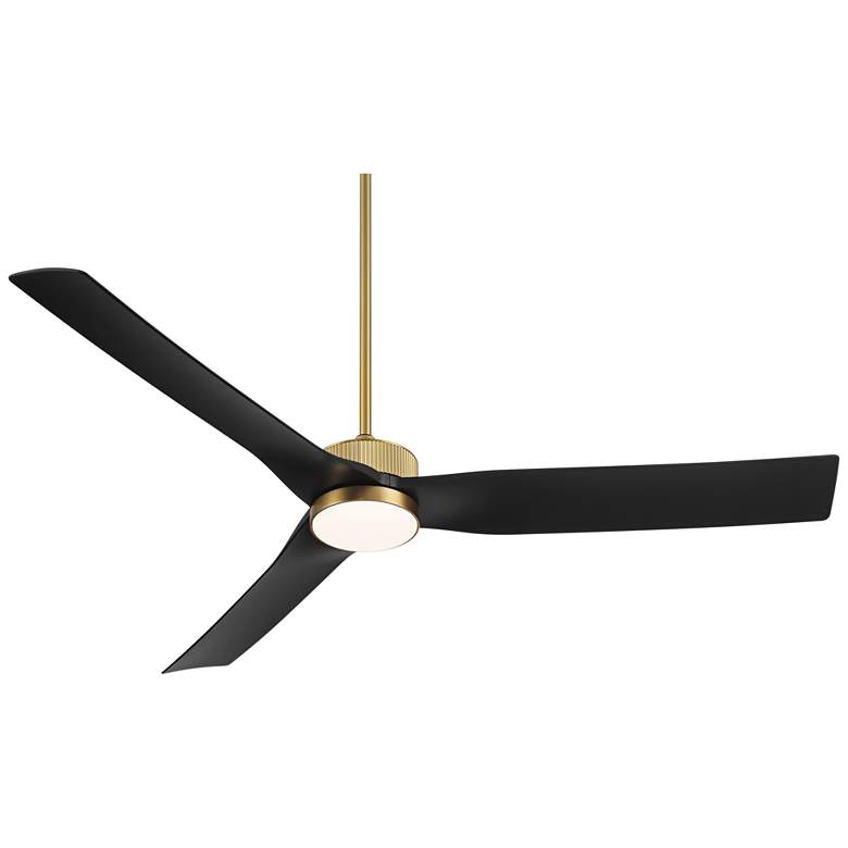 Image 6 60" Casa Vieja Montage Soft Brass LED Damp Rated Fan with Remote more views