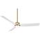 60" Casa Vieja Montage Soft Brass LED Damp Rated Fan with Remote