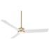 60" Casa Vieja Montage Soft Brass LED Damp Rated Fan with Remote
