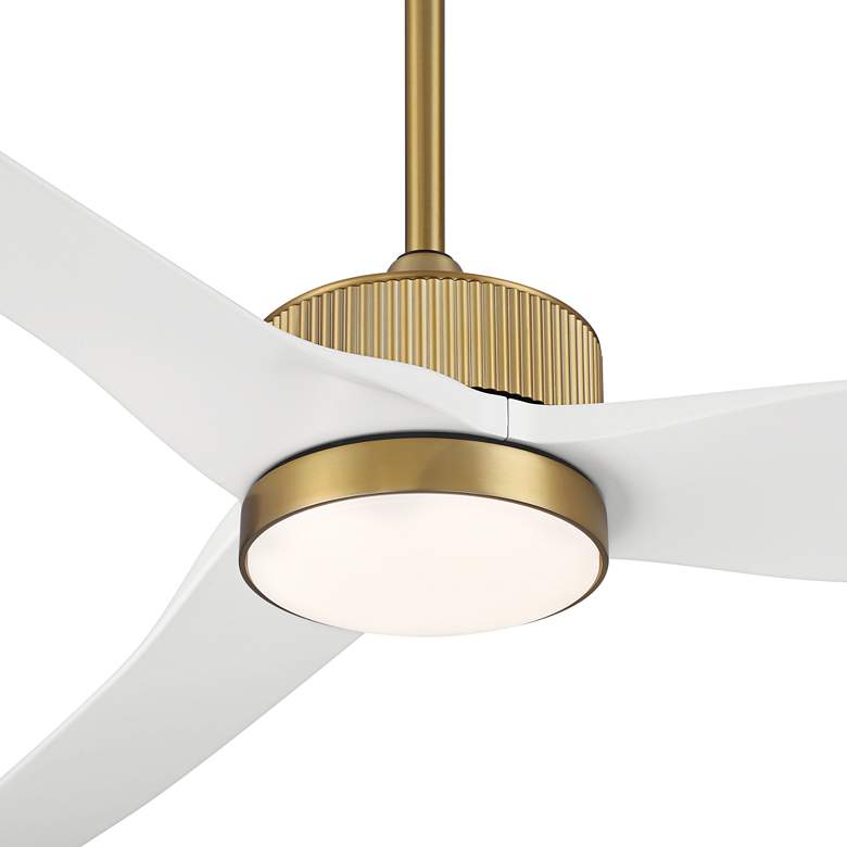 Image 3 60" Casa Vieja Montage Soft Brass LED Damp Rated Fan with Remote more views