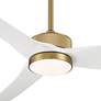 4_60" Casa Vieja Montage Soft Brass LED Damp Rated Fan with Remote more views