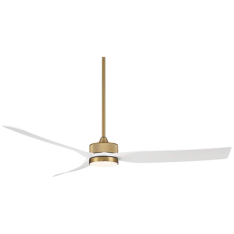 Image 5 60" Casa Vieja Montage Soft Brass LED Damp Rated Fan with Remote more views