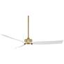 6_60" Casa Vieja Montage Soft Brass LED Damp Rated Fan with Remote more views