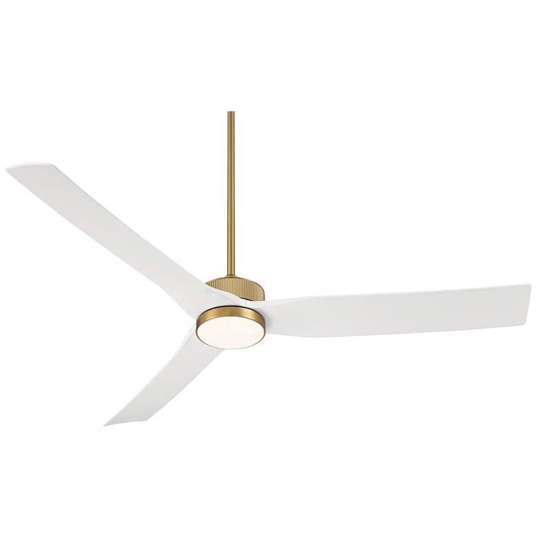 Image 6 60" Casa Vieja Montage Soft Brass LED Damp Rated Fan with Remote more views