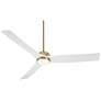 7_60" Casa Vieja Montage Soft Brass LED Damp Rated Fan with Remote more views