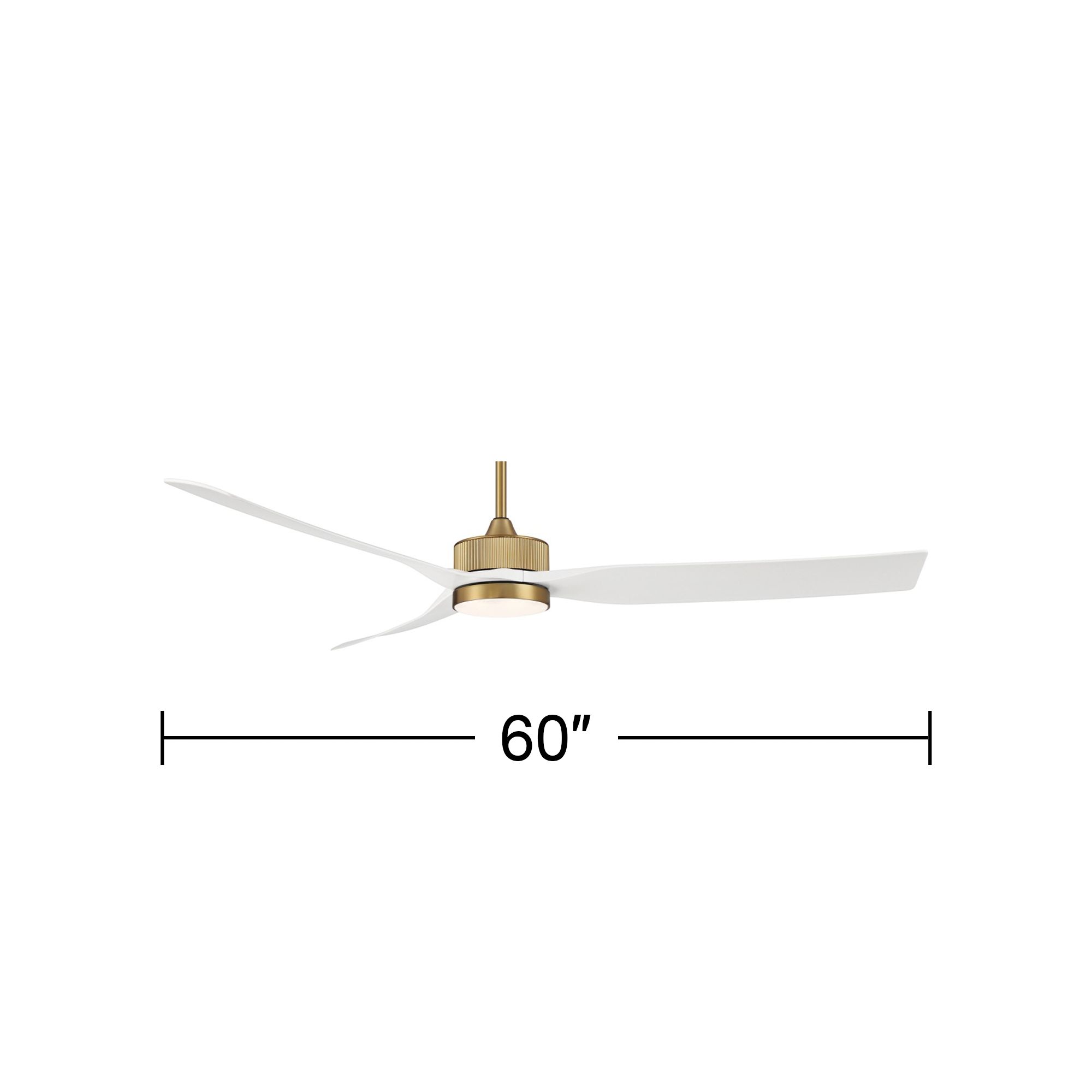 Watch A Video About the Casa Vieja Montage Soft Brass LED Damp Rated Fan with Remote