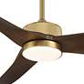 3_60" Casa Vieja Montage Soft Brass LED Damp Rated Fan with Remote more views