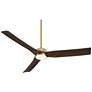 6_60" Casa Vieja Montage Soft Brass LED Damp Rated Fan with Remote more views