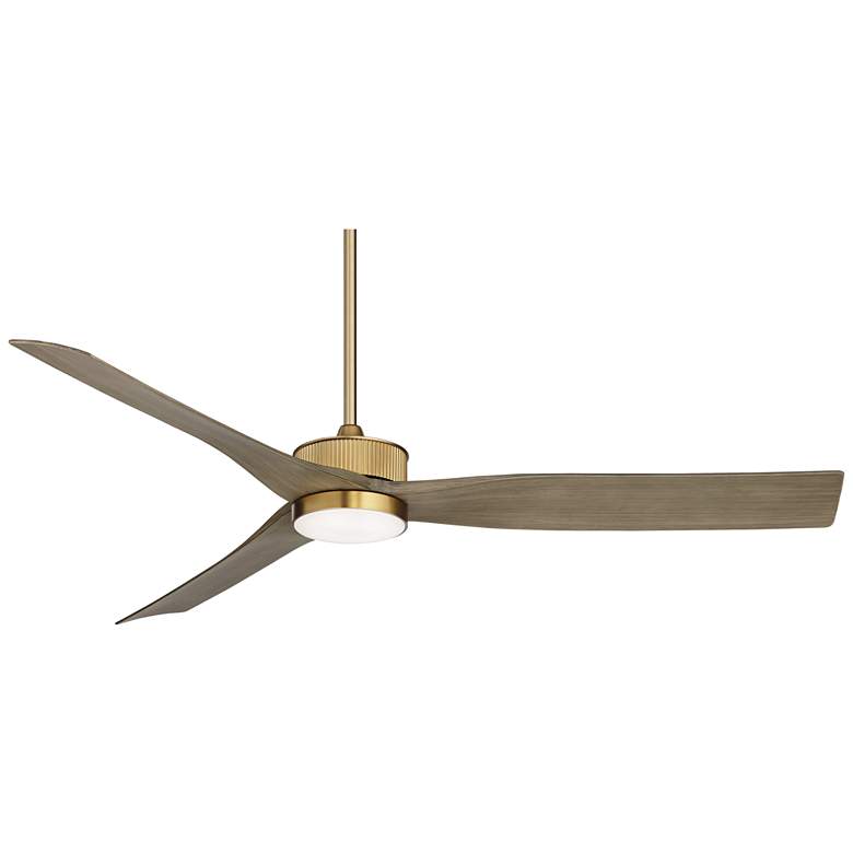 Image 3 60 inch Casa Vieja Montage Soft Brass LED Damp Rated Fan with Remote